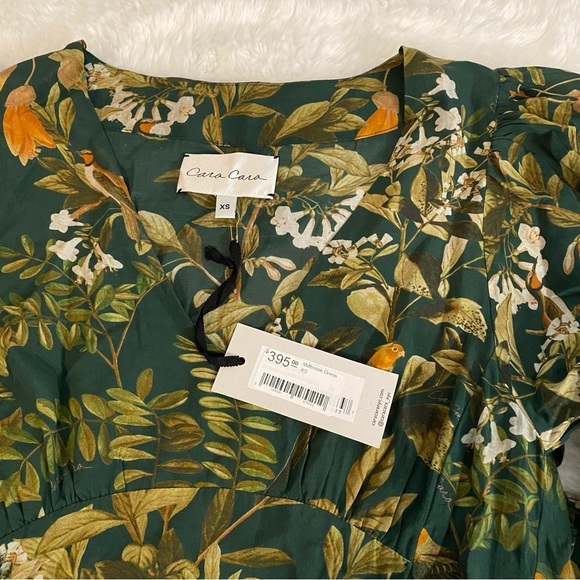 Cara Cara Millbrook Floral Dress in Green Botanical Birds in Size XS - Picture 4 of 16